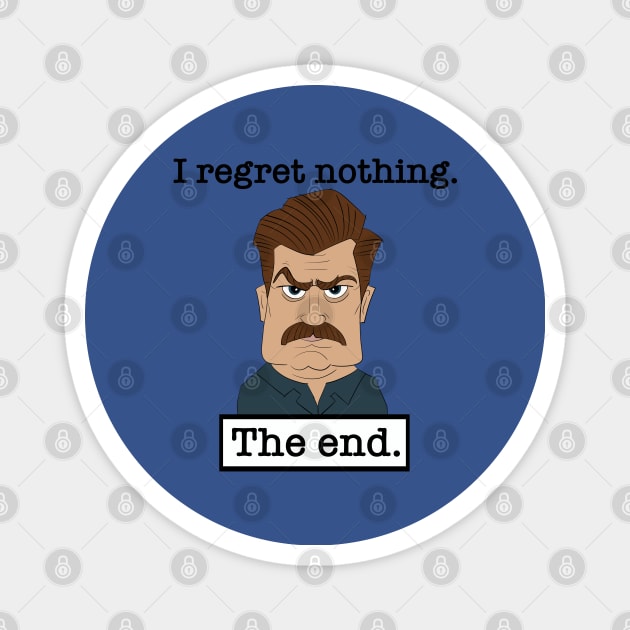 Ron Swanson Magnet by Polynesian Vibes